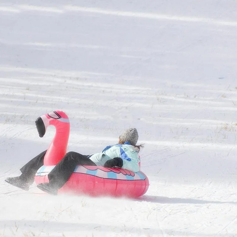 2019 New Winter Sports Durable Flamingo Sled Tube Inflatable Snow Tube for Sale