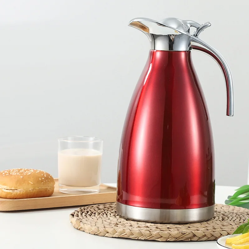 Stainless Steel Coffee Pot 1.5L & 2L Large Capacity Double Wall Insulation Vacuum Thermos Ready Stock Vacuum Bottle