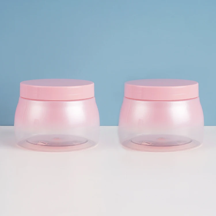 300ml Pet Plastic Cosmetic Container Wide Mouth Jar For Scrub Skincare Cream Body Butter PET Jars With Lids