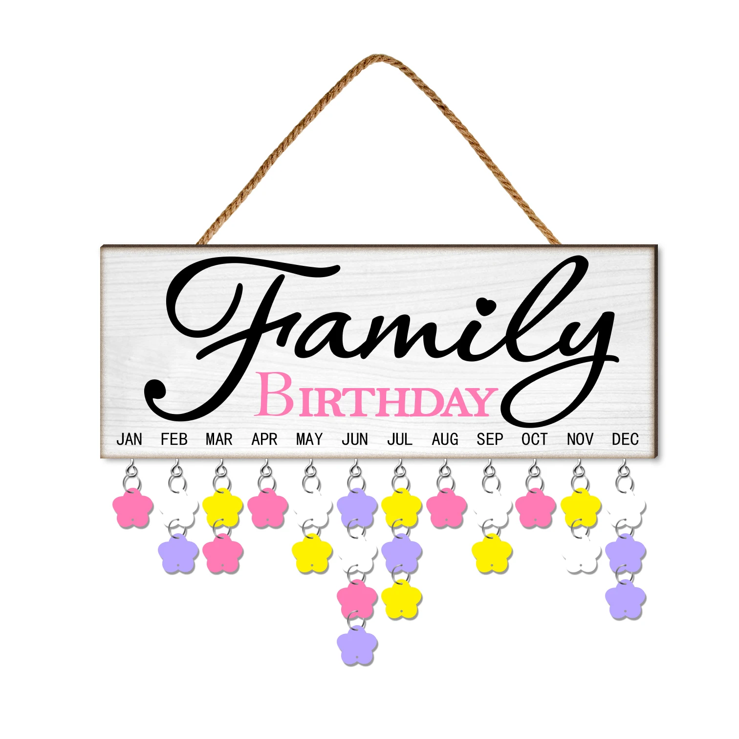 Amazon Top Selling Colorful Family Sublimation Birthday Calendar Board Wood Craft for Wall Decor Calendar