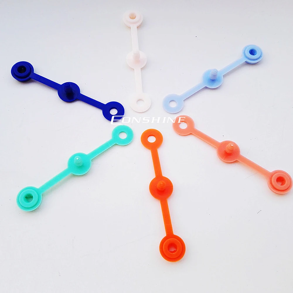 Bulk Disposable Snap Fasteners Wristband Closure Lock Clap One Time Use Plastic Locking Clip