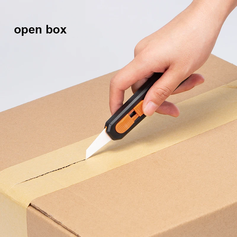MIDDIA Safety Ceramic Box Cutter With Sawtooth Edge Zirconia Knives Cardboard Carpet Utility Paper Craft Knife Blades