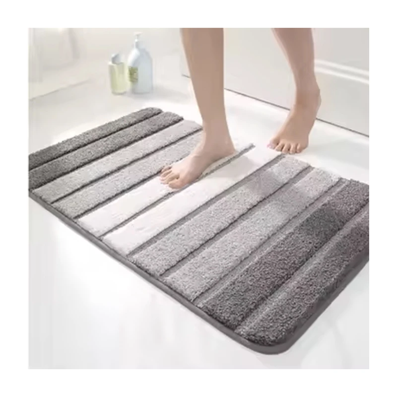 Modern Minimalist Stripe Water Absorbent rug Door carpet Bathroom Non-slip Foot Mat
