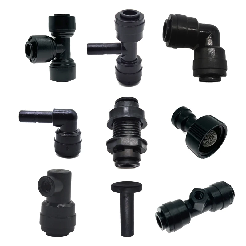  1/4' Quick Pushing Connection Reverse Osmosis RO Water System Fitting T Shape Elbow Connector
