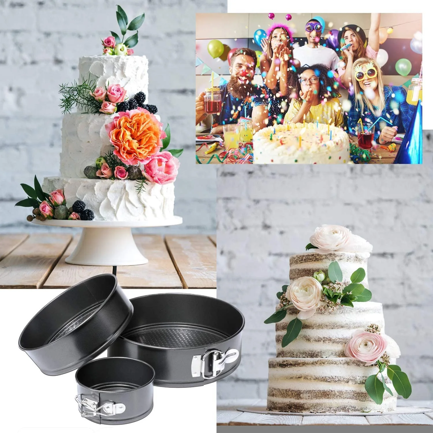 4-Inch 9 inch Springform Cake Pan Round Carbon Steel Hear Shaped Cake Baking Pans Nonstick Tin With Leakproof Removable Bottom