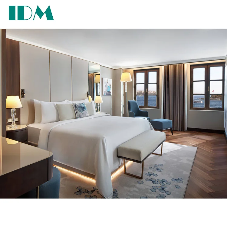 IDM-A76 Custom Made Luxury Exquisite Hotel Bed Furniture 5 Star Hotel Bedroom Furniture Set