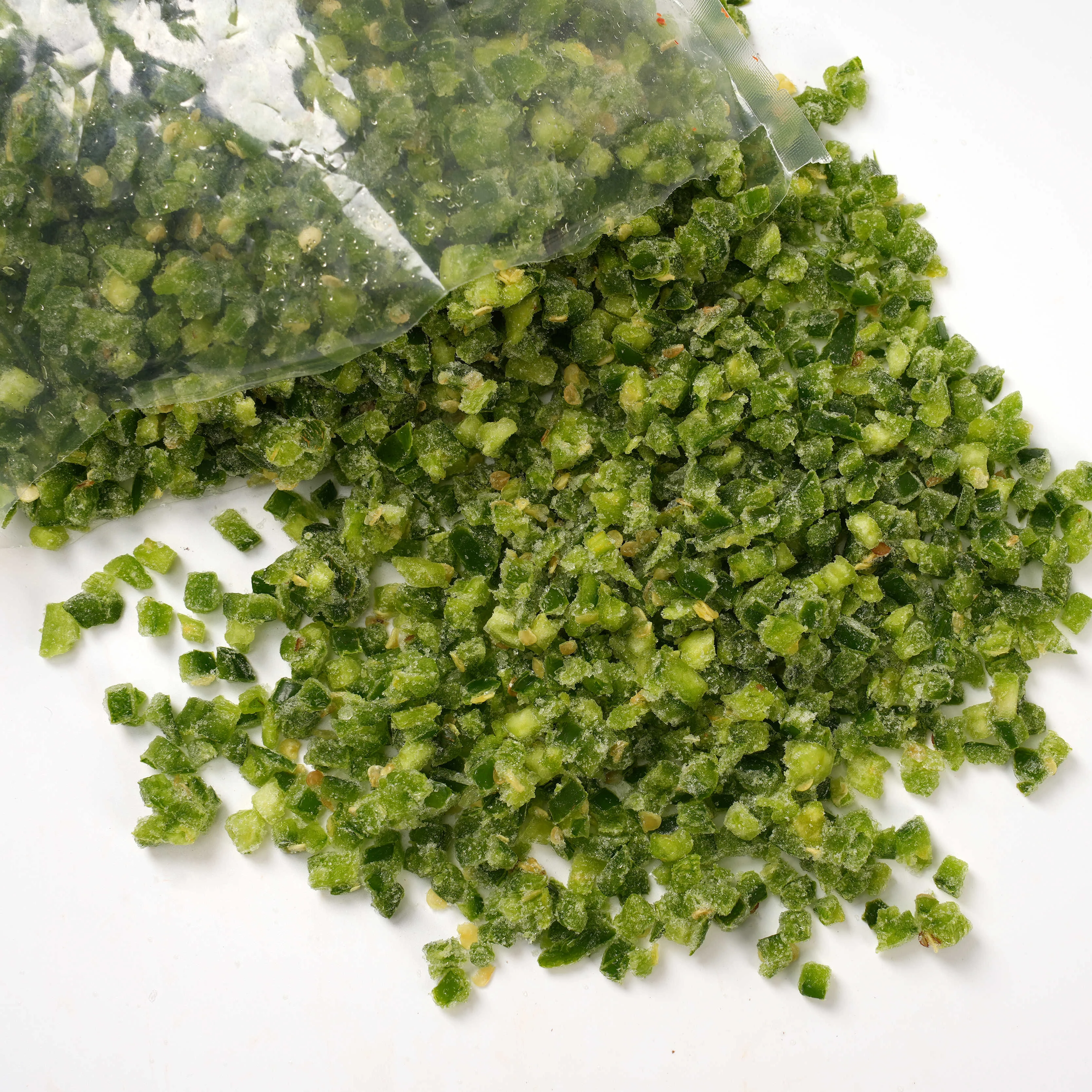 BRC Chinese vegetable supplier IQF Frozen Vegetable 5*5mm Mashed Green Jalapeno  Pepper