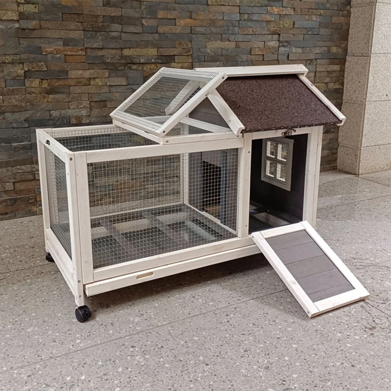 Wholesale Commercial Wooden Large Run Animal Cage with Nesting House pet cage with Metal Wire Industrial chicken coop