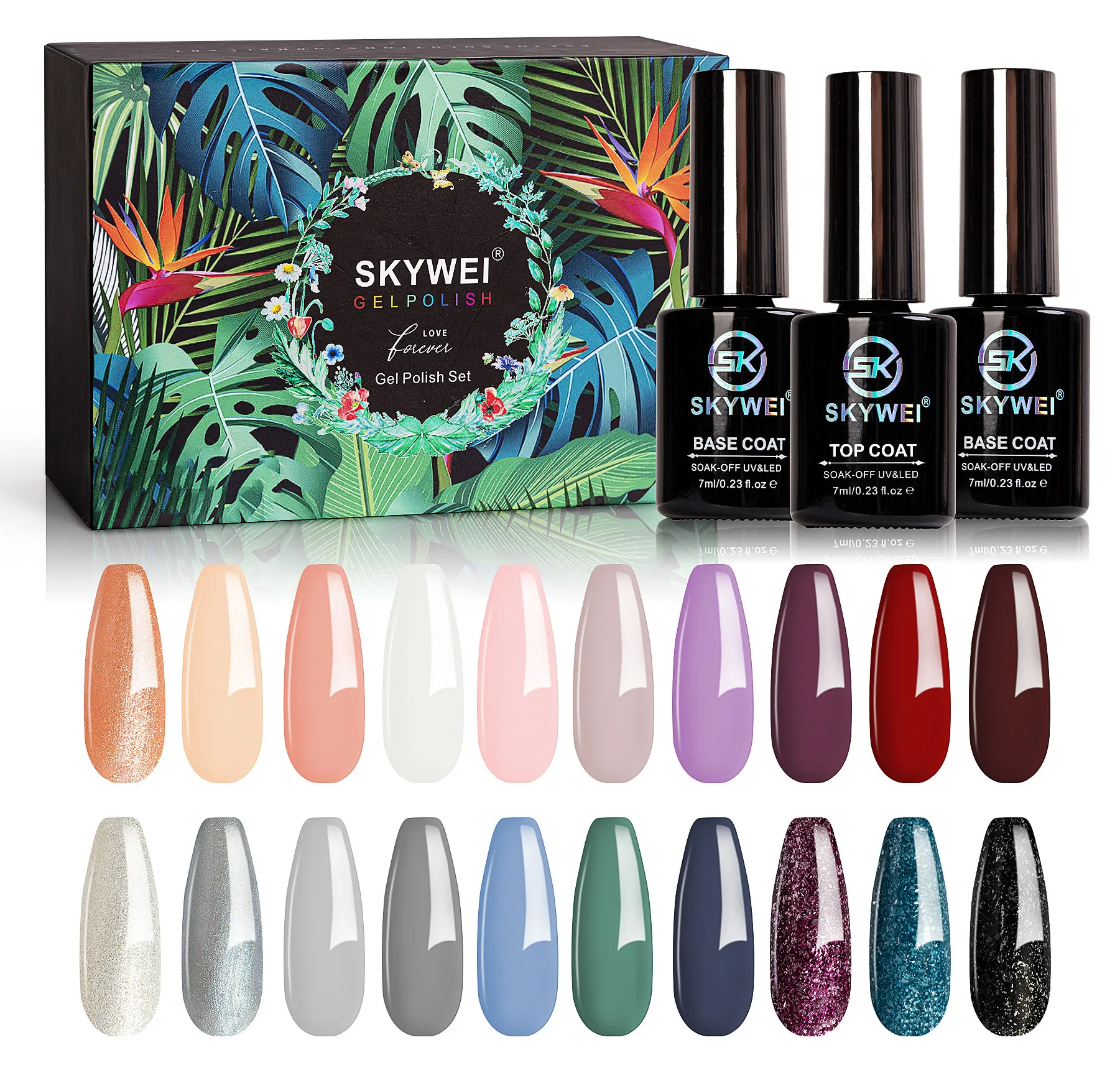 Skywei Promote Special Cheap Gel Polish Manufacturer Nail Gel Kits 12 colors for nail art nail beauty