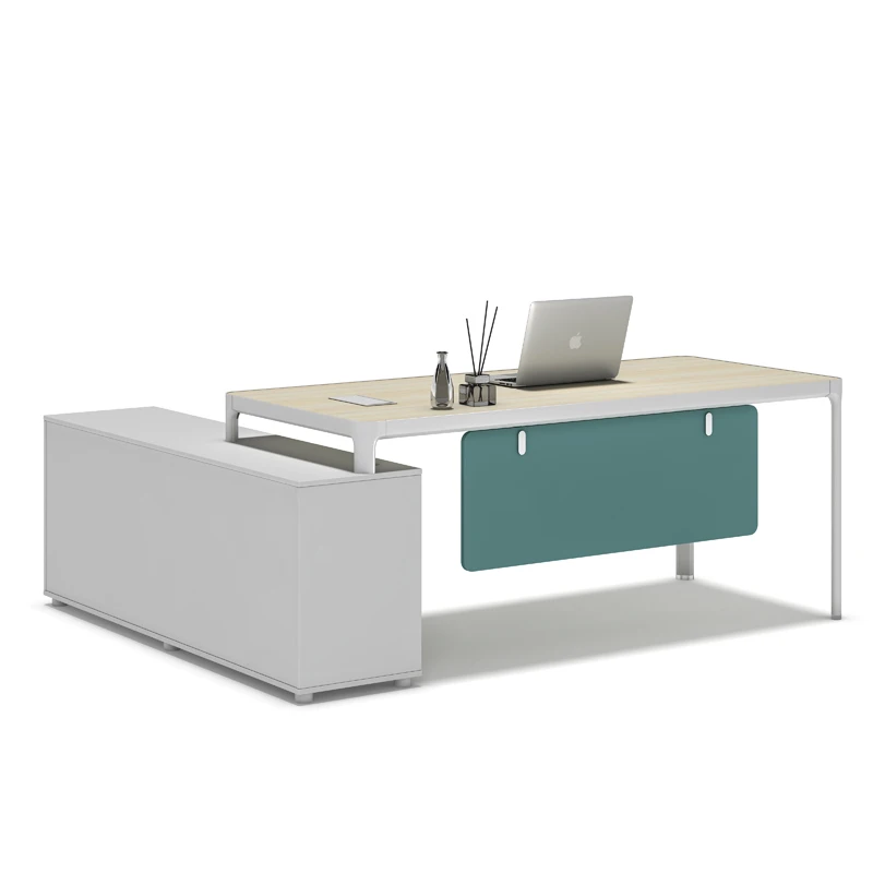 Wisda Manufacturer OEM/ODM workstation table manager Executive Desk computer desk L shaped table with bookshelf office desks