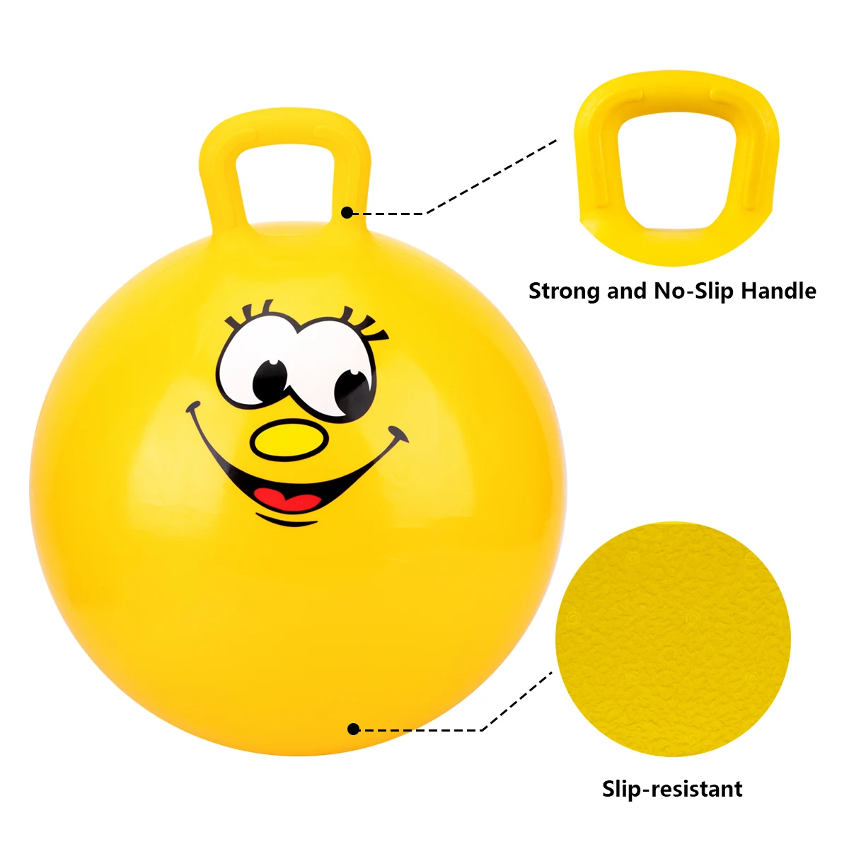 2023 New Factory Direct Jumping Hopper Ball for children Yellow color rubber bouncy ball jumping ball