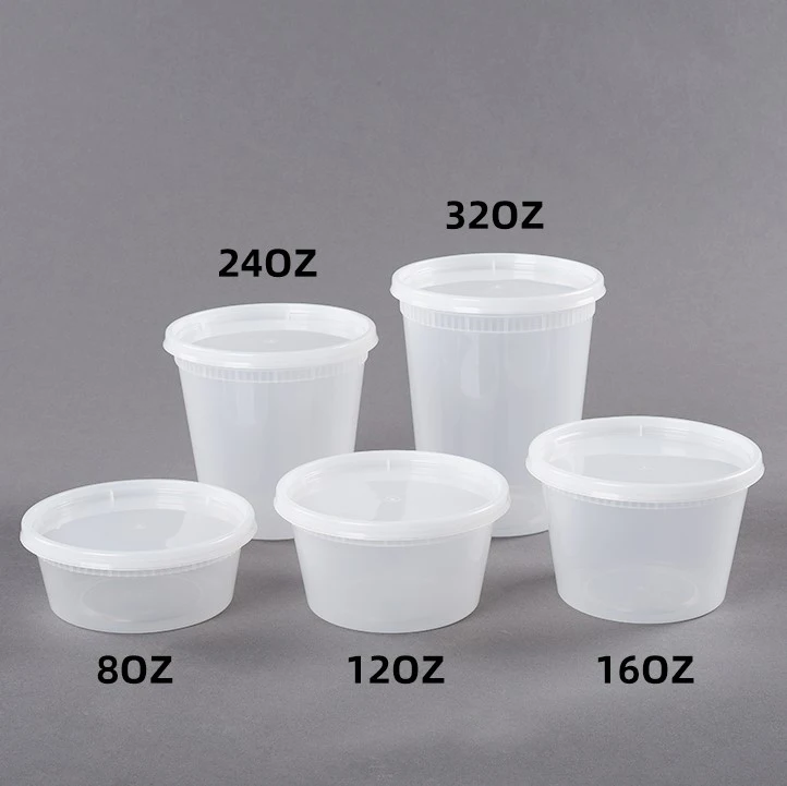 32 oz disposable sealed food container plastic soup cup Bento Lunch storage box Bowl Cup round PP deli container with lid