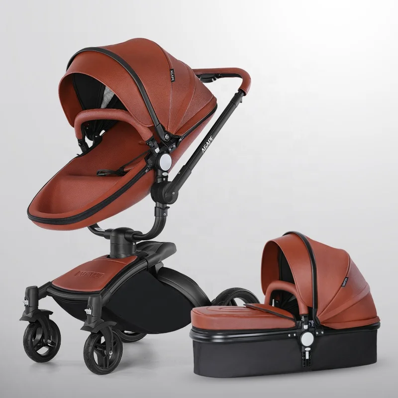 Luxury Portable Baby Walker Easy Folding pram/stroller Cheap Leather made in China for 3 Years Old Child Hot Sale Alloy Carts