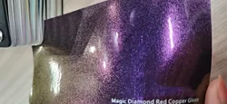 Unicorn Color Chameleon Diamond Red Copper Glossy Finish Car Wraps Vinyl