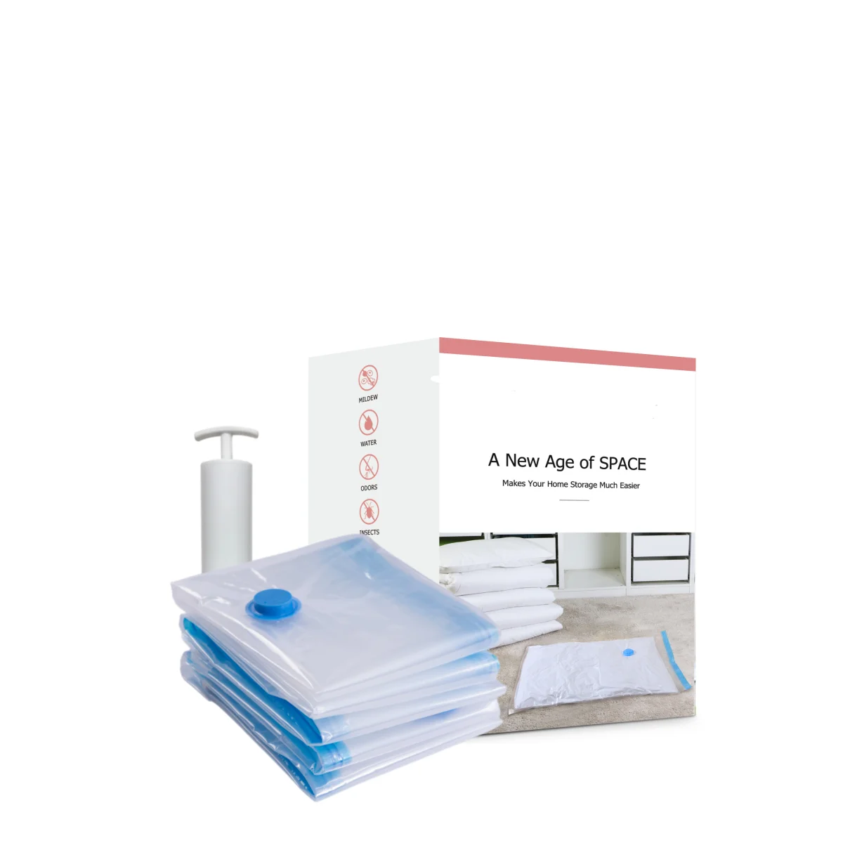 Plastic Space Saving Bag Transparent Clothes Vacuum Storage Bag Garment Vacuum Bag for Clothing Storing Dust-proof