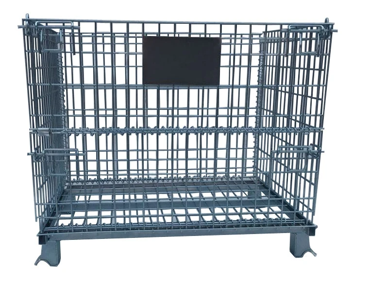 Cargo & storage equipment - stackable foldable metal pallet stillage cage for pallet racking
