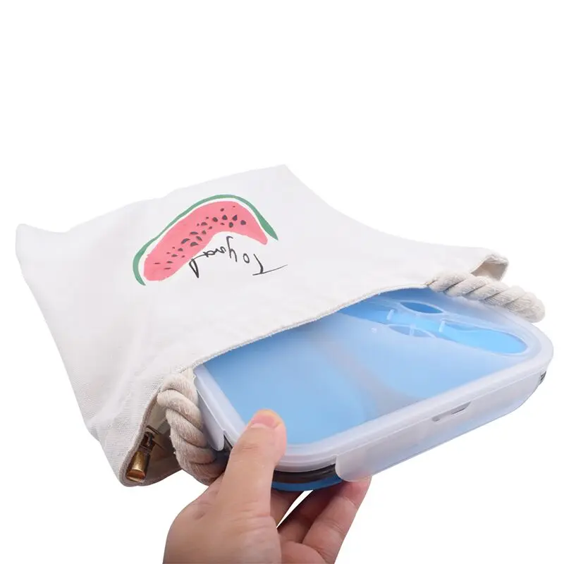 Good Quality  carry-all lunch box Eco-friendly 4 Color 2 Cavity Silicone Food Container