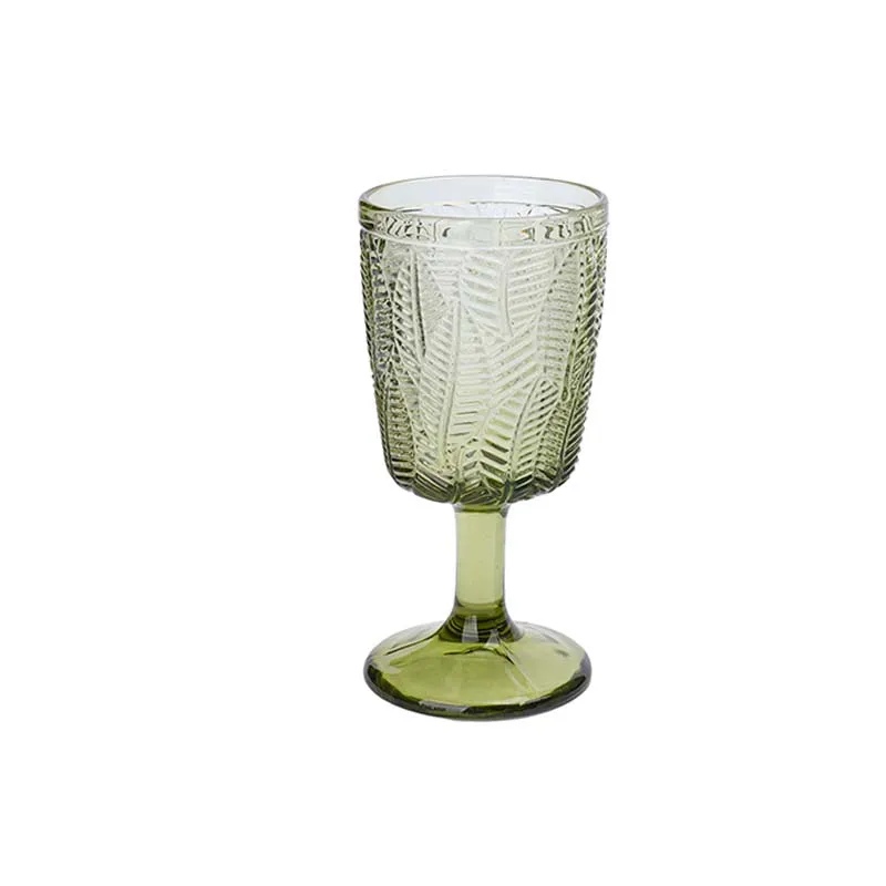 Wholesale Glasses Embossed Champagne Glass Goblet Party Wedding Decoration Luxury Red Pink Wine Glasses Cups Set