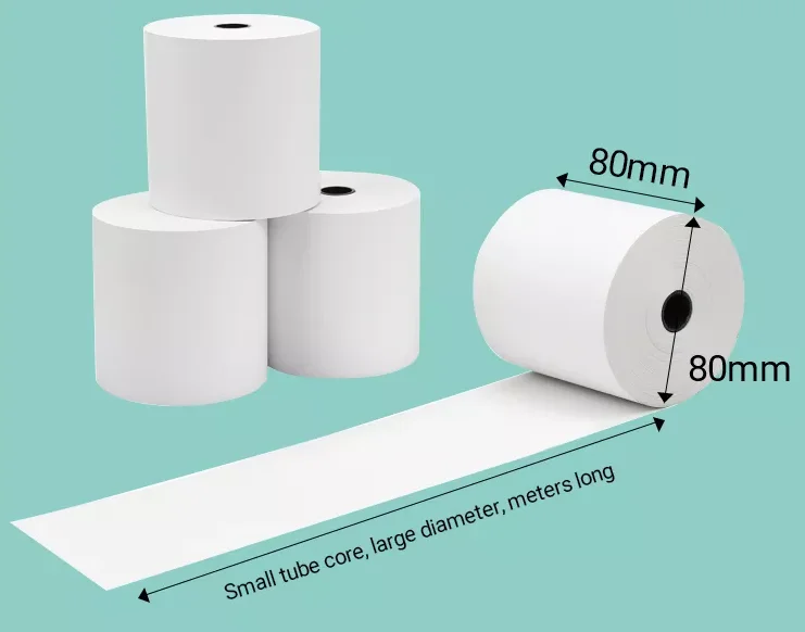 High quality  80x80mm cash register paper thermal paper rolls for supermarket shopping mall bank