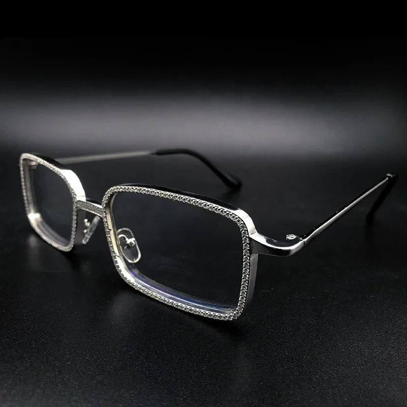 Заводские пользовательские S925 серебро 10K 14K 18K из цельного золота со льдом VVS натуральный Алмаз Муассанит очки оправа солнцезащитные очки