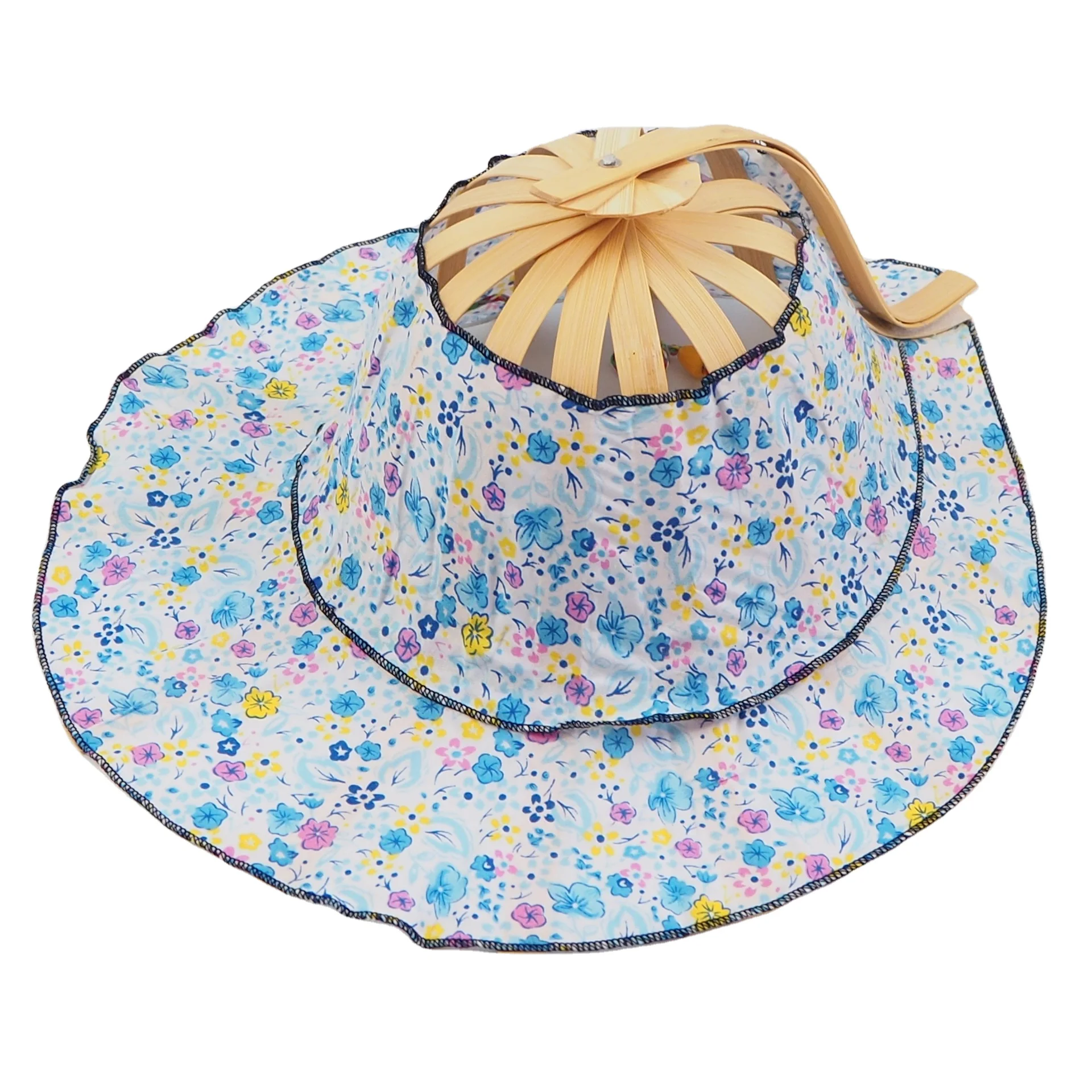 Manufacturers Promotion Bamboo Folding Fan Outdoor Sun Hat Fashion Leisure Fan Hat Dual-purpose Folding Fan Hat