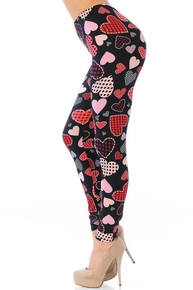 Pink Hearts Prints Valentine Leggings for Mommy and Kids Tights Wholesale