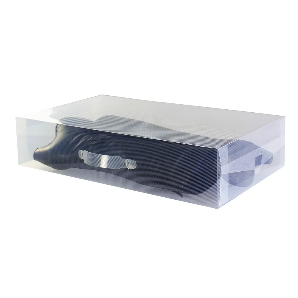 Side Open Clear  Stackable Shoe Organizer Plastic Shoes Storage Box with a handle