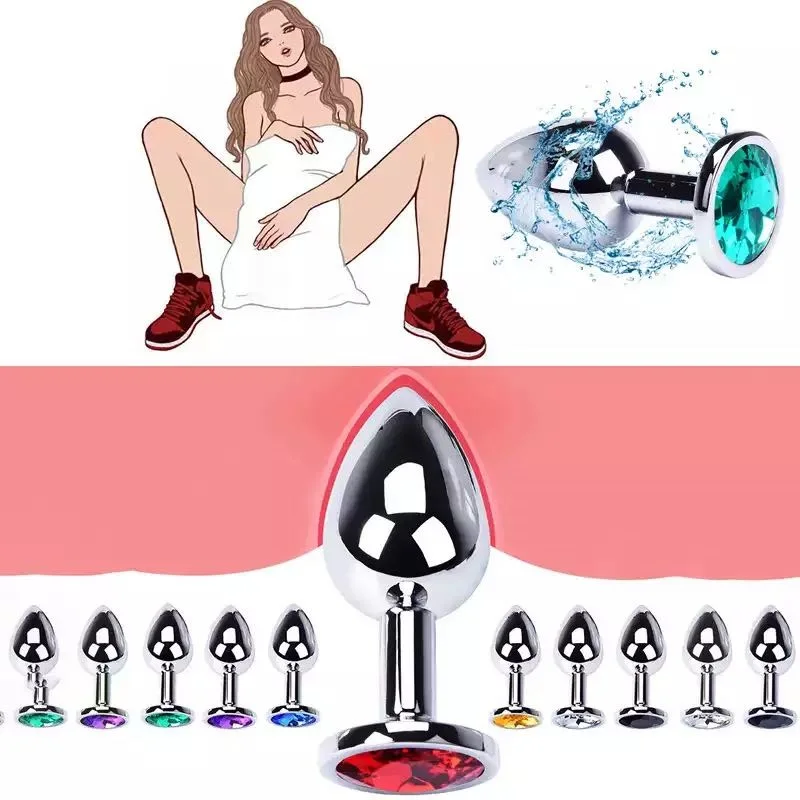 New Porn Toys Stainless steel Metal Jewel Wireless Butt Anal Plug Erotic G Spot Stimulator Adult Sexy Product