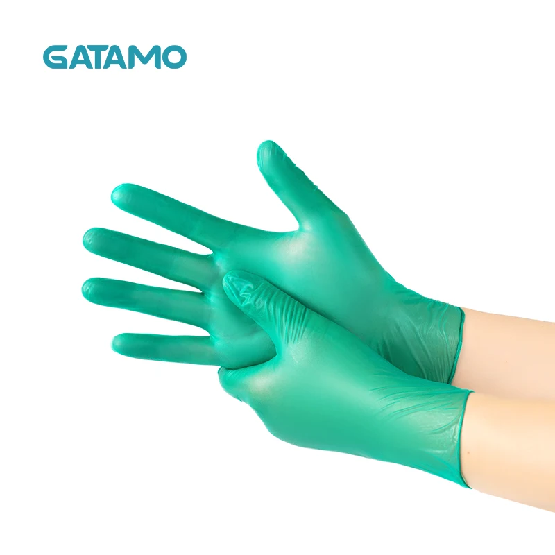 C23 High quality Tatoo Green Gloves Cheap Protective Synthetic Nitrile Gloves Powdered Free Nitrile Vinyl Gloves