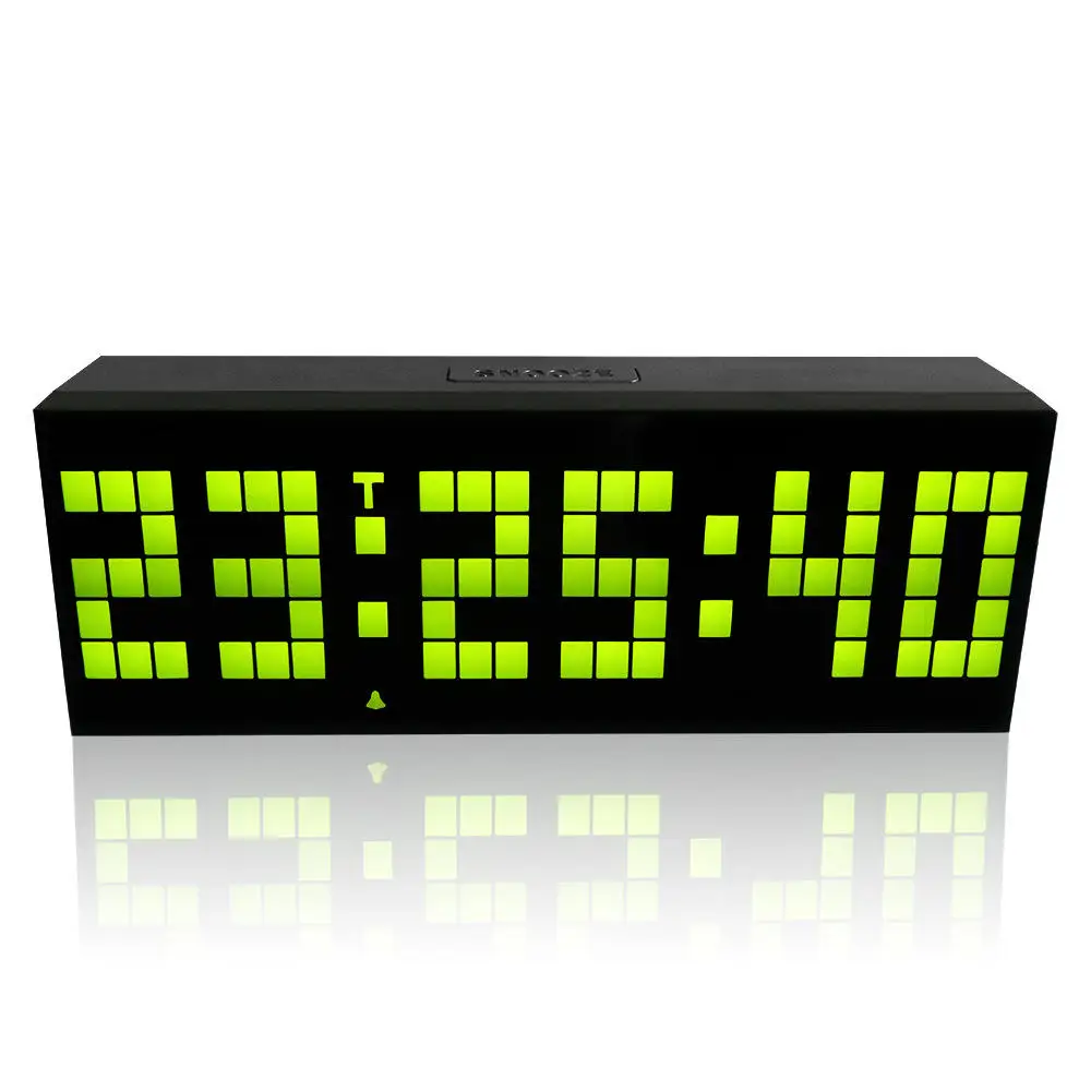 YIZHI Large Big Number Jumbo LED Snooze Wall Desk Alarm Clock Count Down Timer with Pixel Calendar