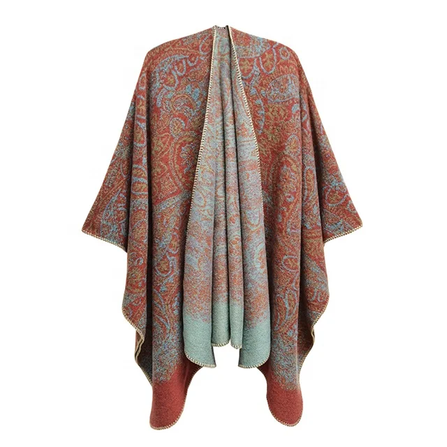 Top Women Clothing Autumn Winter Split Thickened Pashmina Blanket Shawl Poncho Free Sample