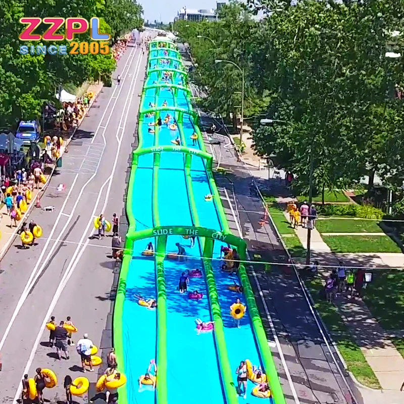 Большая надувная водная горка Kahuna Banzai 1000 футов для лодки розового цвета