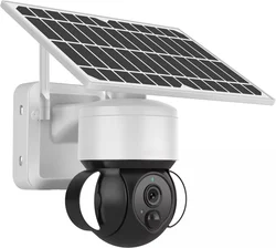 2022 solar battery powered  Tuya GSM SIM Card 3MP Waterproof Outdoor PTZ Wifi CCTV 4G Camera