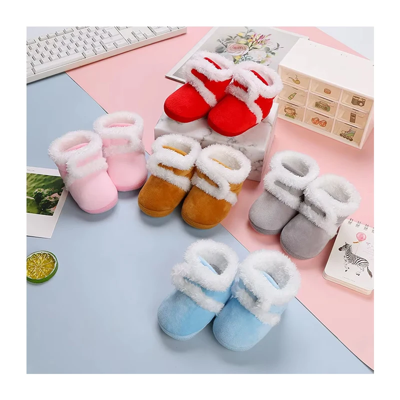 Unisex Winter Snow Boots for Newborn Baby Boys and Girls 6-12 Months Soft and Light Anti-Slip Shoes Plush Design for Warmth