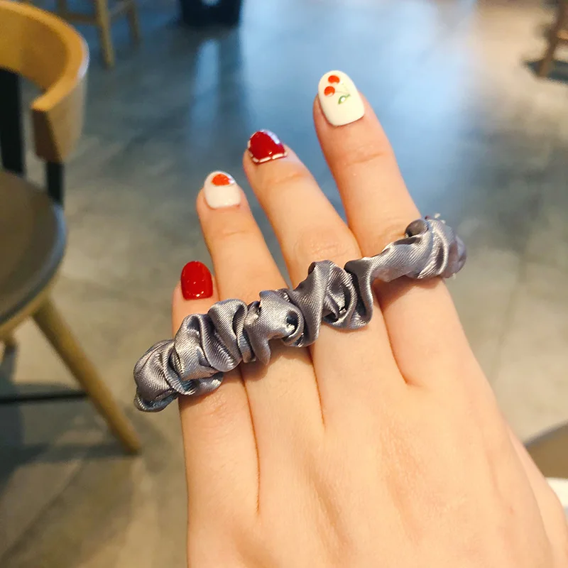 PH-084 девочек простота большой Scrunchies Роскошные винтажные женские аксессуары для волос эластичные шелковые волосы галстук-бабочка