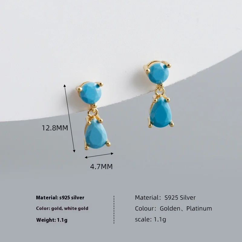 XY Fashionsense Luxury 925 Sterling Silver Fine Dangle Earrings Cross-Border Water Drop Design Zircon Versatile High-End