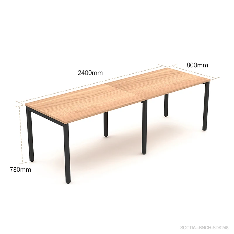China Manufacturer Metal Feet Frame Wooden Table Rectangular Office Work Table Office Table Desk Furniture Modern Office Desks