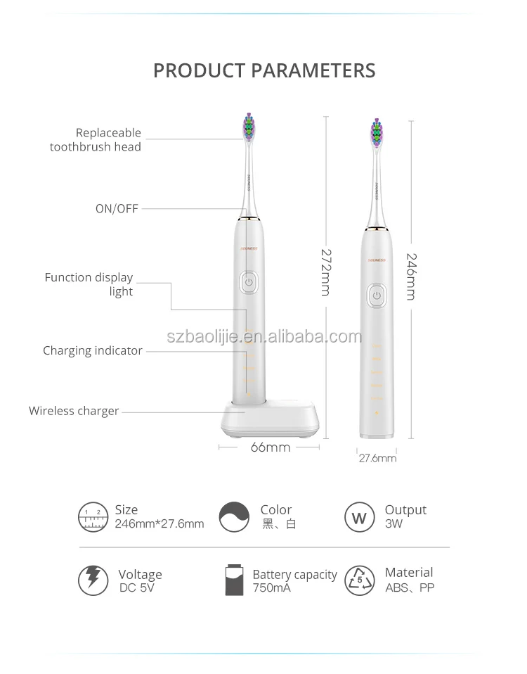 Baolijie Electric Tooth Brush IPX7 Waterproof Sonic Electric Tooth Brush  For Adult
