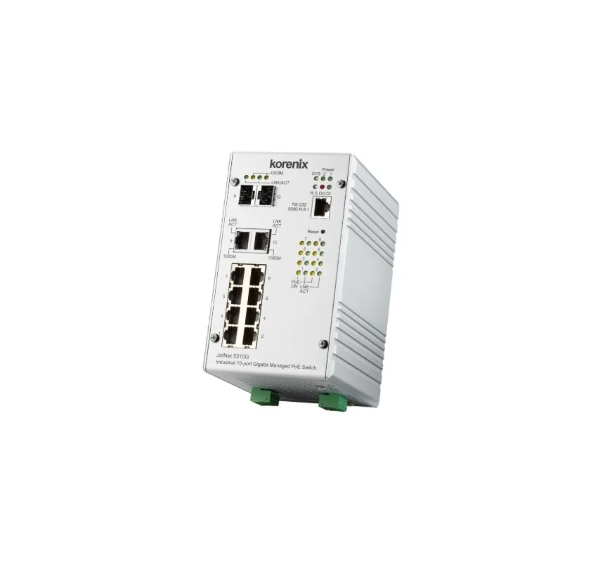 korenix Jetnet 5310G 8+2G-port SFP Managed PoE Switch Hi-power