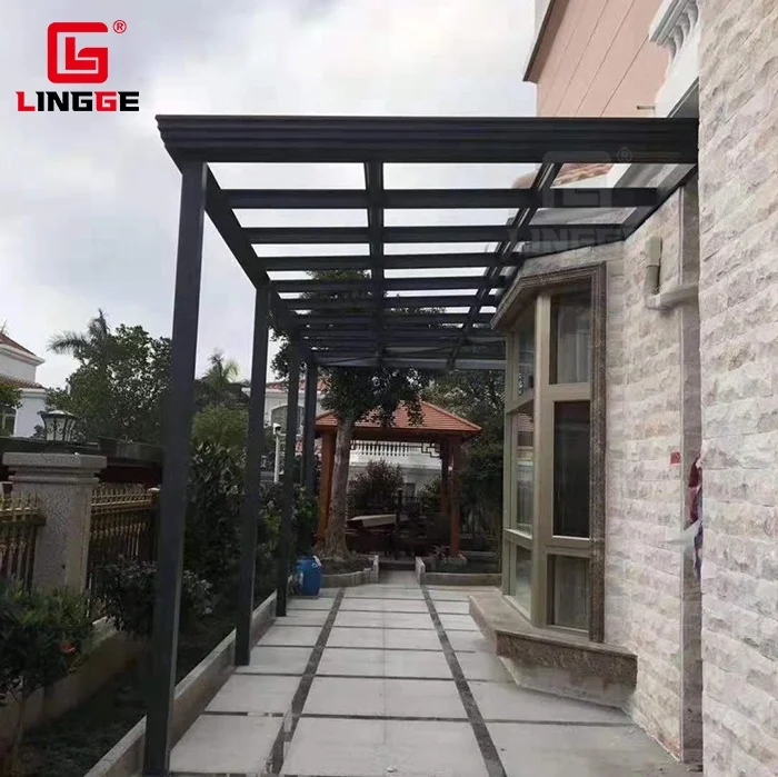 Garden Canopy Courtyard Easy Installation Balcony Aluminum PC Canopy Awnings Patio Cover