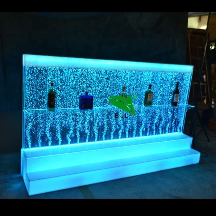 restaurant bar furniture led glowing water bubble wall wine bar display cabinets night club furniture