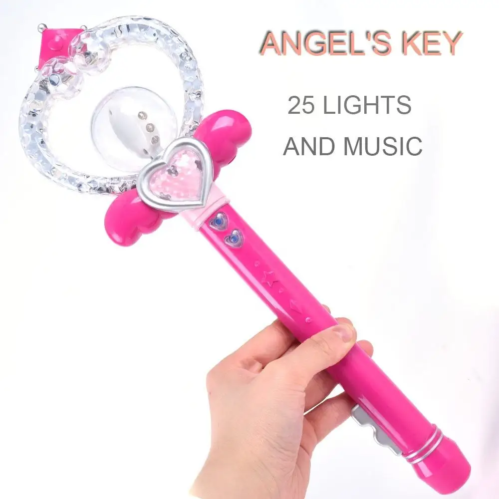 Factory Wholesale 25 Lights And Music Rotating Luminous Stick Angel Key Magic Wand Light Up Toys