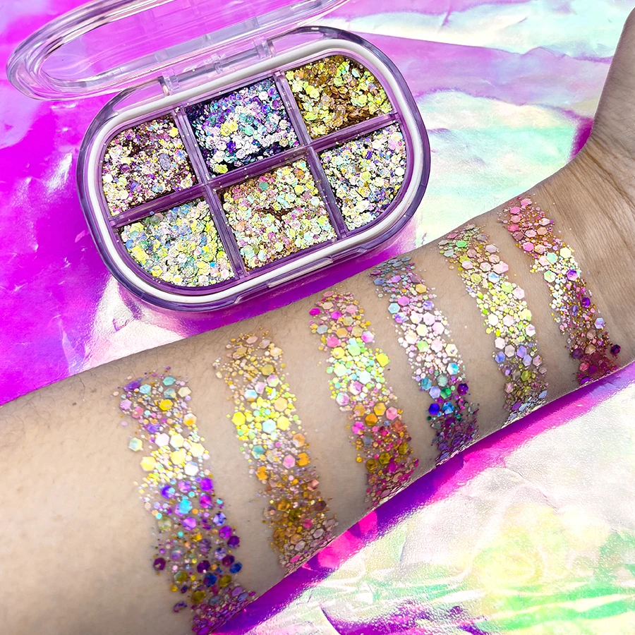 MLM Glitter Supplier Wholesale Best-Selling Private Label Eyeshadow Palette Highlighter Makeup Sparkle Gel