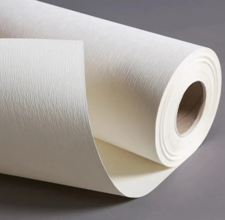 Factory Price Waterproof Moisture-Proof Printable White With Vertical Stripe Embossed Texture Matte Wall Paper Wallpapers