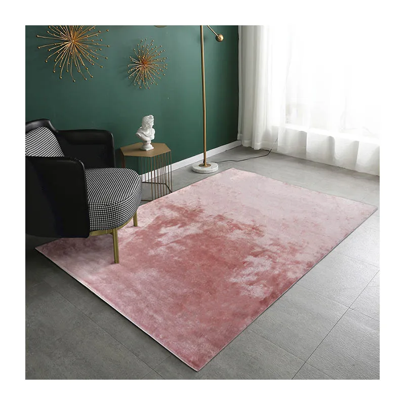Modern soft shaggy anti slip backing polyester carpets area rugs for living room