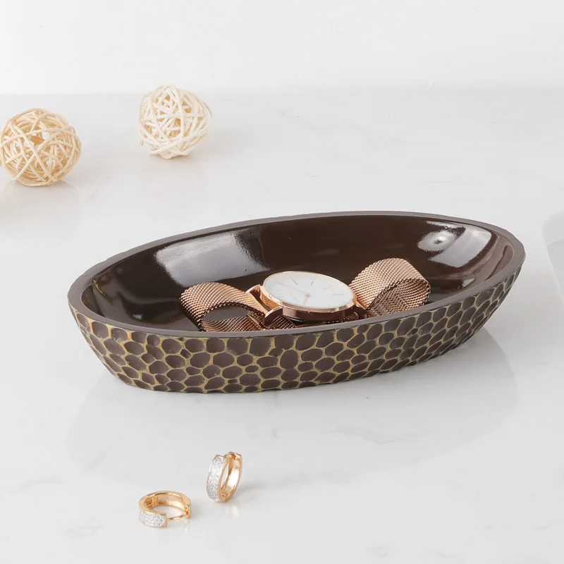 Custom Resin Ring Holder Jewelry Dish Key Bowl Decorative Trinket Dish Vanity Entryway Table Home Decor Honeycomb Jewelry Tray