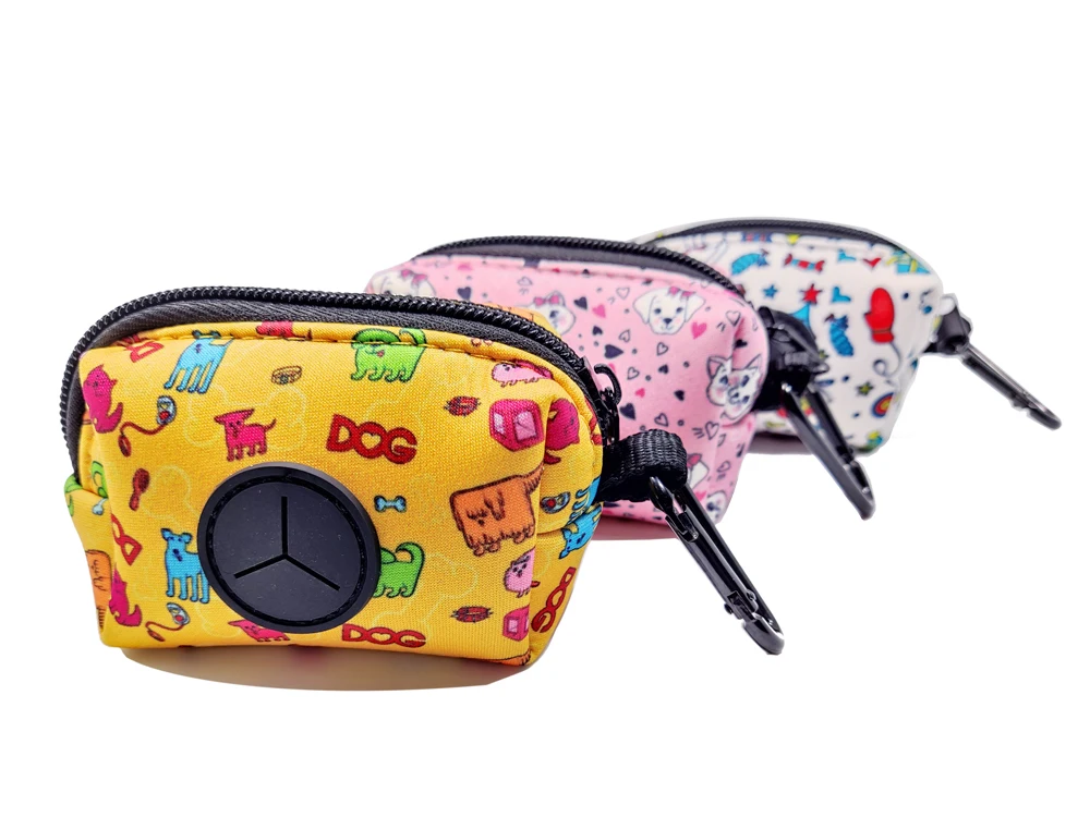 custom logo sublimation neoprene funny portable smart  dog poop bag