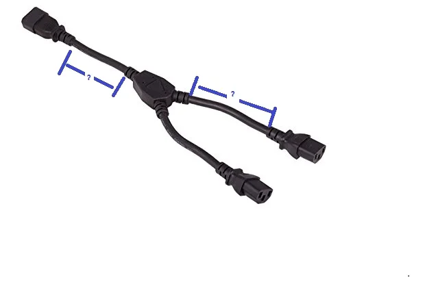 3Ft 6Ft 12Ft 15Ft Iec 320 C14 To 2Xc13 Y Splitter Converter Connector Extension Computer Cable