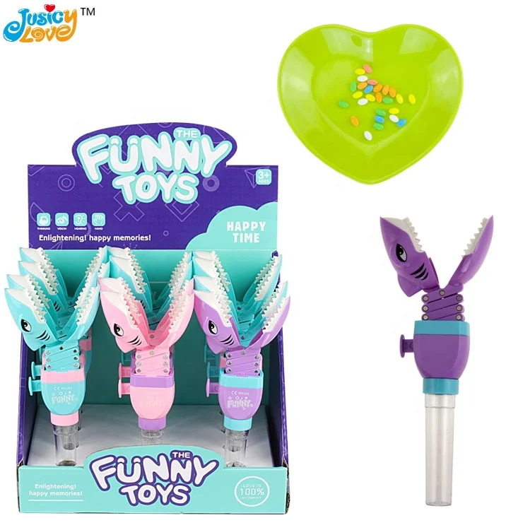 High Quality Candy Toys Plastic Shark Telescopic Toy Candy For Kids