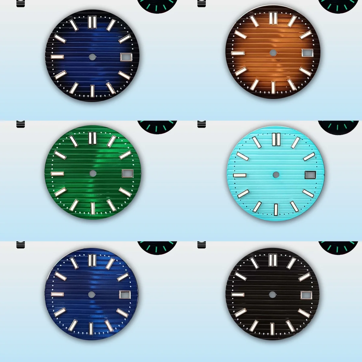 NH35 Dial for Seiko Nautilus Case 29.5mm Fit NH35A Automatic Movement Support Custom LOGO Green Luminous Blue Black Color Watch